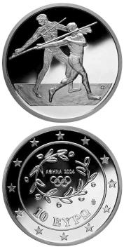 Olympische Zomerspelen Speerwerpen 10 euro Griekenland 2003 Proof